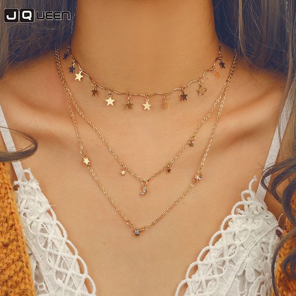gold star moon crystal multilayer pendant necklace for women boho choker necklaces vintage collar statement wedding jewelry, Silver
gold star moon crystal multilayer pendant necklace for women boho choker necklaces vintage collar statement wedding jewelry, Silver