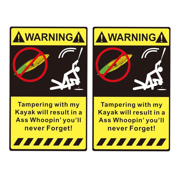 2 pieces self adhesive warning decals stickers for sit on kayak boat diy 
2 pieces self adhesive warning decals stickers for sit on kayak boat diy