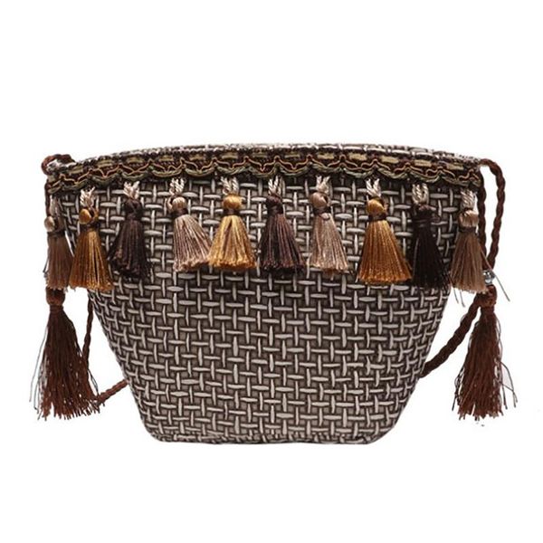 2019 new casual wild ethnic style women's shoulder bag fashion woven tassel satchel bag crossbody for beach travel
2019 new casual wild ethnic style women's shoulder bag fashion woven tassel satchel bag crossbody for beach travel