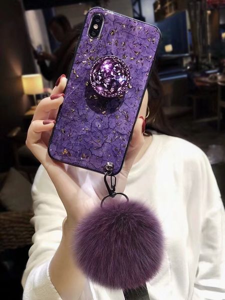 Women Phone Case Designer New Marble Crack Smooth Hairball Hand Wrist Strap Holder Glitter Gold Foil Warm Luxury High Quality Back Cover
Women Phone Case Designer New Marble Crack Smooth Hairball Hand Wrist Strap Holder Glitter Gold Foil Warm Luxury High Quality Back Cover