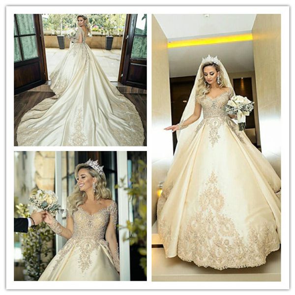 ball gown long sleeve plus size princess champagne milla nova wedding dresses bling long train 2019 new wedding bridal gowns south africa, White
ball gown long sleeve plus size princess champagne milla nova wedding dresses bling long train 2019 new wedding bridal gowns south africa, White