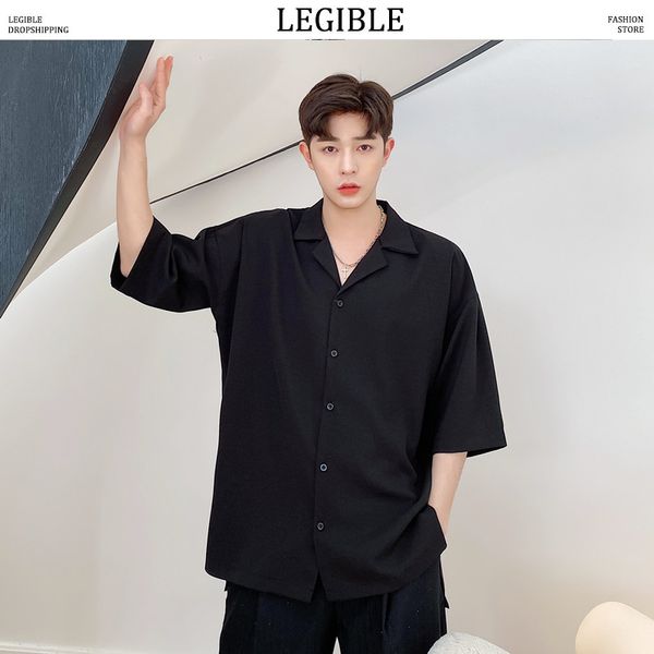 legible 2020 spring summer japanese mens short sleeve shirt men's loose solid color casual korea shirt male fashion shirts, White;black
legible 2020 spring summer japanese mens short sleeve shirt men's loose solid color casual korea shirt male fashion shirts, White;black