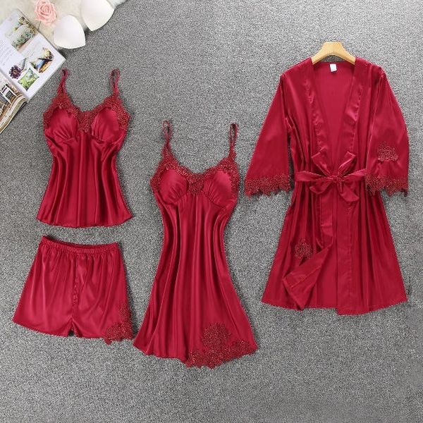 2019 fashion pajamas sets for women lace silk satin pijama summer sleepwear female lingerie pajamas pyjamas women homewear, Black;red
2019 fashion pajamas sets for women lace silk satin pijama summer sleepwear female lingerie pajamas pyjamas women homewear, Black;red
