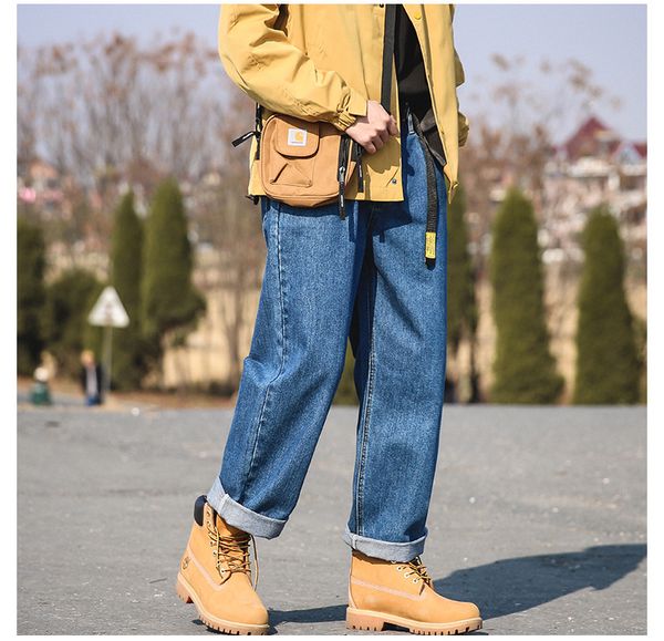 мужчины ретро мода повседневная свободные прямые джинсы брюки мужской streetwear hip hop джинсовые брюки, Blue
мужчины ретро мода повседневная свободные прямые джинсы брюки мужской streetwear hip hop джинсовые брюки, Blue