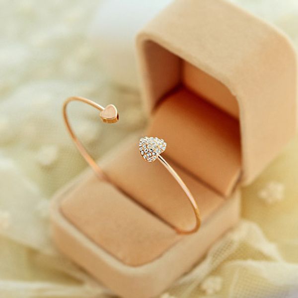 2019 new fashion adjustable crystal double heart bow bilezik cuff opening bracelet women jewelry gift mujer pulseras, Black
2019 new fashion adjustable crystal double heart bow bilezik cuff opening bracelet women jewelry gift mujer pulseras, Black