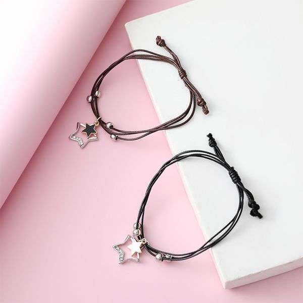 star bracelets moon crown cat charm heart paired crystal bracelets adjustable rope string couple relationship gift, Golden;silver
star bracelets moon crown cat charm heart paired crystal bracelets adjustable rope string couple relationship gift, Golden;silver