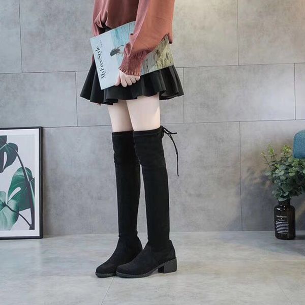 round toe fringe mature women over-the-knee boots med solid lace-up long thigh boots elastic square heel casual winter shoes, Black
round toe fringe mature women over-the-knee boots med solid lace-up long thigh boots elastic square heel casual winter shoes, Black