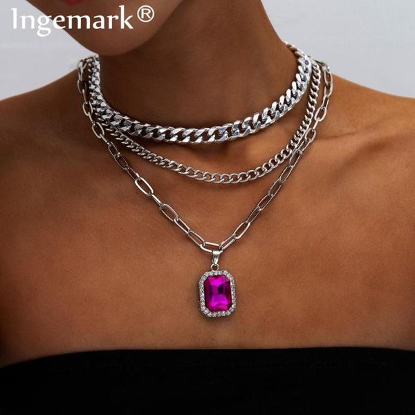 gothic multi layer purple crystal pendant choker necklace collar statement vintage chunky thick chain women fashion jewelry 2020, Silver
gothic multi layer purple crystal pendant choker necklace collar statement vintage chunky thick chain women fashion jewelry 2020, Silver
