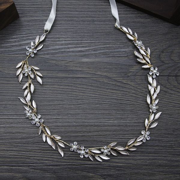 bride manual diamond brown leaf you hair band hair take the lead bring suit wedding dress headwear, Silver
