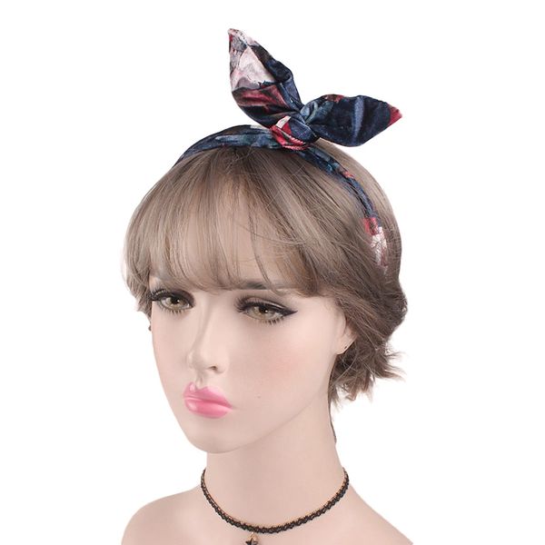 women printed velvet cloth accessories rabbit ears foldable steel headband fitness for bath cosmetic hair band, Yellow;black
women printed velvet cloth accessories rabbit ears foldable steel headband fitness for bath cosmetic hair band, Yellow;black
