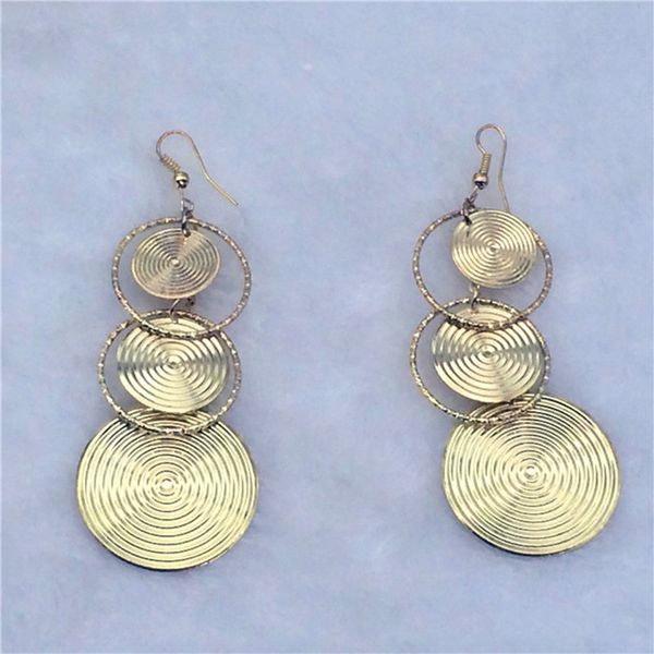 bohemian gold big round metal long dangle statement earrings geometric summer earrings fashion jewelry for woman, Silver
bohemian gold big round metal long dangle statement earrings geometric summer earrings fashion jewelry for woman, Silver
