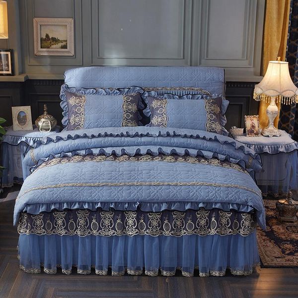 j 33 4pcs washed cotton quilted lace bedding sets king size duvet cover set bed skirt set pillowcase bedclothes
j 33 4pcs washed cotton quilted lace bedding sets king size duvet cover set bed skirt set pillowcase bedclothes