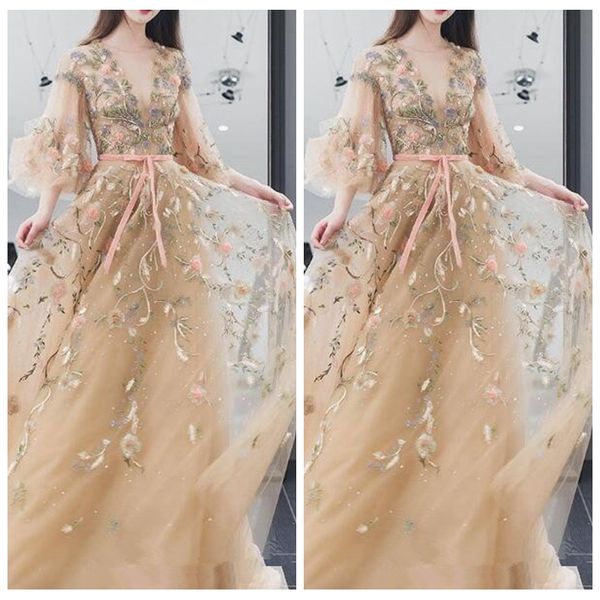 half sleeves a-line embroidery prom dresses 2020 customized long special occasion party gowns customized plus size evening party dress, Black
half sleeves a-line embroidery prom dresses 2020 customized long special occasion party gowns customized plus size evening party dress, Black