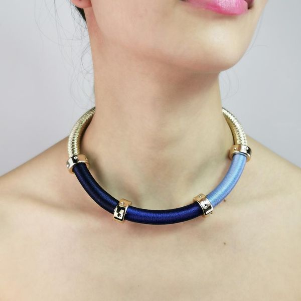 handmade rope chain statement necklace women simple necklaces torques gold blue choker brand collar necklace ukem, Golden;silver
handmade rope chain statement necklace women simple necklaces torques gold blue choker brand collar necklace ukem, Golden;silver