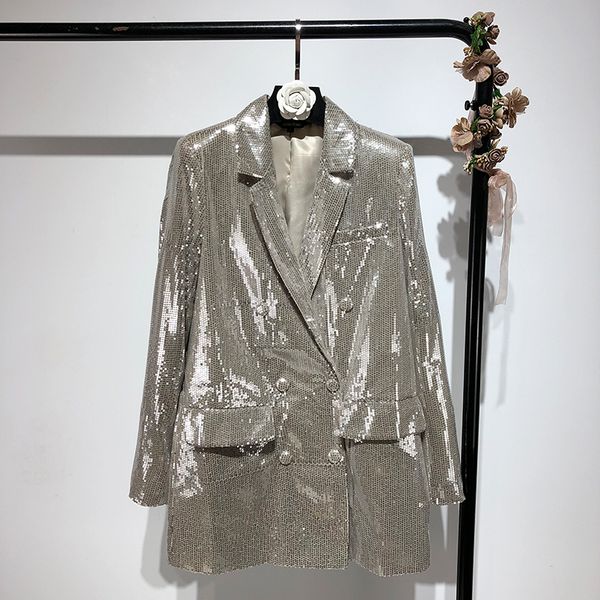 2020 spring autumn notched collar all sequin patchwork pockets double breasted streetwear suit coat women fashiontide, Black;brown
2020 spring autumn notched collar all sequin patchwork pockets double breasted streetwear suit coat women fashiontide, Black;brown