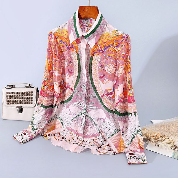 women's blouses & shirts silk shirt women s long sleeve temperament cardigan high end clothing, White
women's blouses & shirts silk shirt women s long sleeve temperament cardigan high end clothing, White