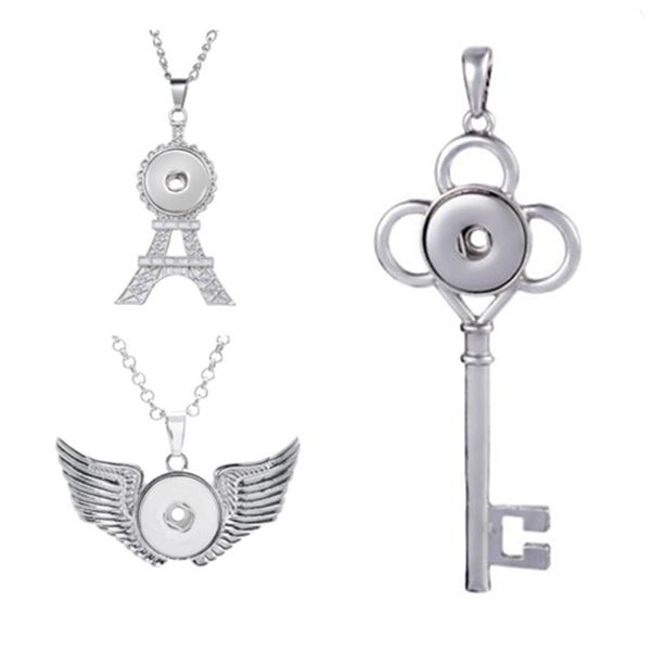 wing key tower metal snap pendant necklace with 50+5 chains fit 18mm snap buttons fashion diy accessories for jewelry, Silver
wing key tower metal snap pendant necklace with 50+5 chains fit 18mm snap buttons fashion diy accessories for jewelry, Silver