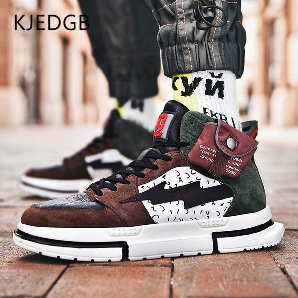 kjedgb new genuine leather pocket high-men casual shoes fashion sneakers tide shoes luminous reflective men's shoe, Black
kjedgb new genuine leather pocket high-men casual shoes fashion sneakers tide shoes luminous reflective men's shoe, Black