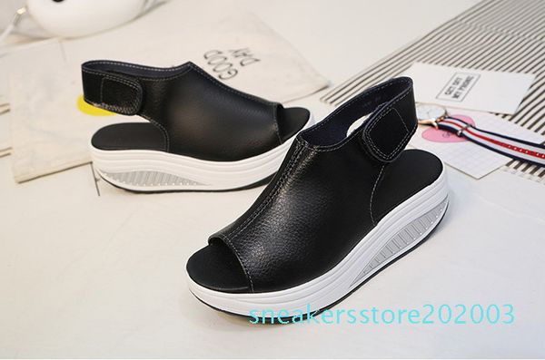 summer sandals women shake shoes thick wedges slope platform head leather sandals women thick bottom higt heel shoes . mqss-013 s03, Black
summer sandals women shake shoes thick wedges slope platform head leather sandals women thick bottom higt heel shoes . mqss-013 s03, Black