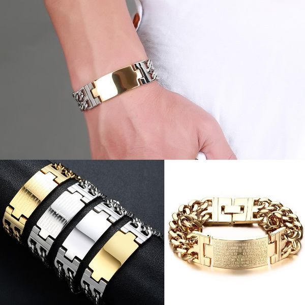men fashion jewelry gold bracelet 21cm length double lines charming bracelet men stainless steel jewelry, Black
men fashion jewelry gold bracelet 21cm length double lines charming bracelet men stainless steel jewelry, Black