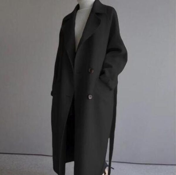 solid loose women long cashmer coat fashion casual warm women's woolen jacket double breasted white coat and jacket, Black
solid loose women long cashmer coat fashion casual warm women's woolen jacket double breasted white coat and jacket, Black