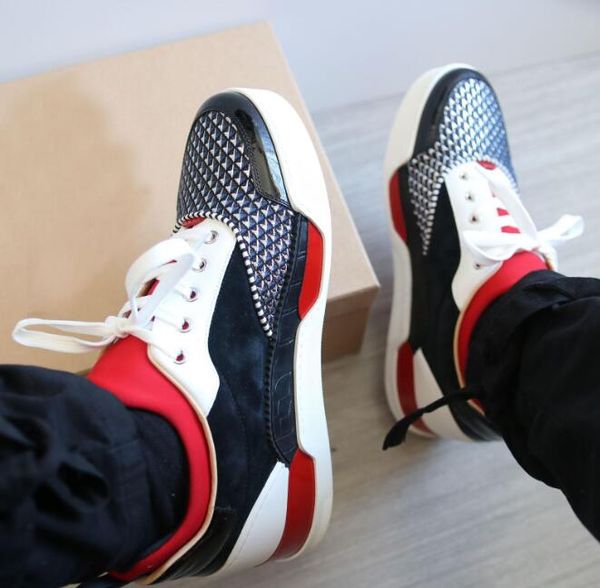 low middle shoes men sports flats aurelien flat red bottom sneakers shoes fashion casual outdoor party wedding luxurious designe, Black
low middle shoes men sports flats aurelien flat red bottom sneakers shoes fashion casual outdoor party wedding luxurious designe, Black