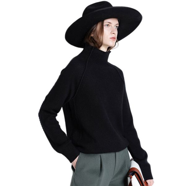 women knitted sweater new cashmere high collar knitwear loose pullover thicken warm ladies bottoming sweater lj212, White;black
women knitted sweater new cashmere high collar knitwear loose pullover thicken warm ladies bottoming sweater lj212, White;black