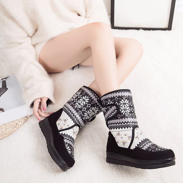 2019 women snow boots new warm short plush mid-calf boots winter fur flat platform female soft mixed color casual shoes, Black
2019 women snow boots new warm short plush mid-calf boots winter fur flat platform female soft mixed color casual shoes, Black