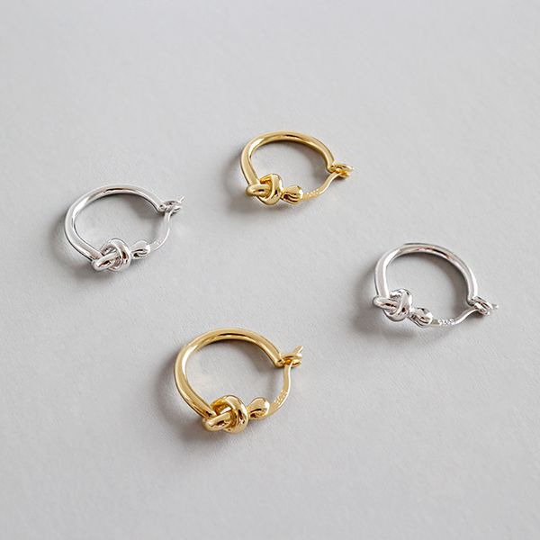 simple golden hoop earrings 100% 925 sterling silver jewelry fashion hypoallergenic hoop earrings for women gift