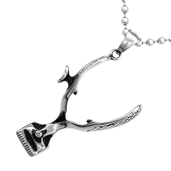 fashion punk rock stainless steel hairstylist hair clipper necklace pendant, Silver
fashion punk rock stainless steel hairstylist hair clipper necklace pendant, Silver