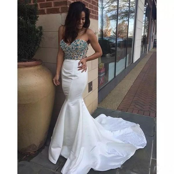 white long mermaid prom dresses sweetheart blue decoration sparkly beads evening dresses party gowns custom size z7, Black
white long mermaid prom dresses sweetheart blue decoration sparkly beads evening dresses party gowns custom size z7, Black