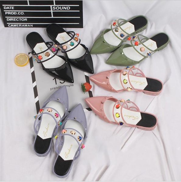 candy-colored rivets mule slippers ladies slides flats woman summer soft beach home jelly shoes women slipper outdoor footwear, Black
candy-colored rivets mule slippers ladies slides flats woman summer soft beach home jelly shoes women slipper outdoor footwear, Black