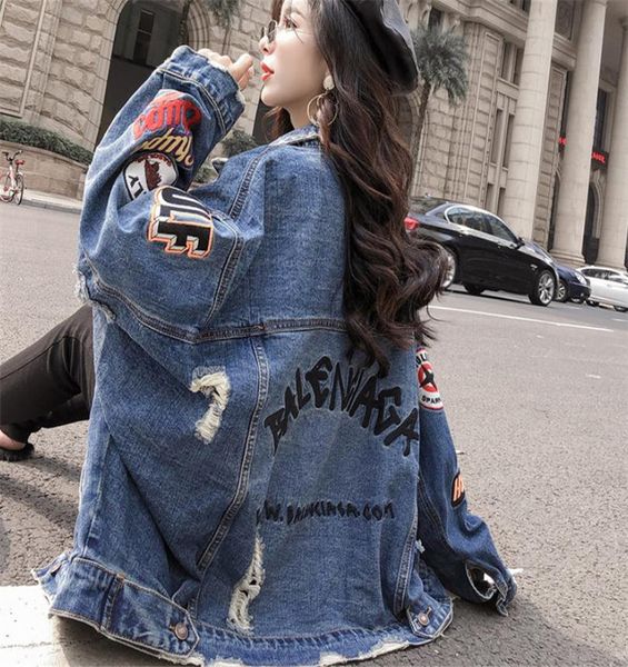 euro-american women's wear hollow jeans jacket coats fashion leisure loose student middle and long jeans college wind bf j, Black;brown
euro-american women's wear hollow jeans jacket coats fashion leisure loose student middle and long jeans college wind bf j, Black;brown