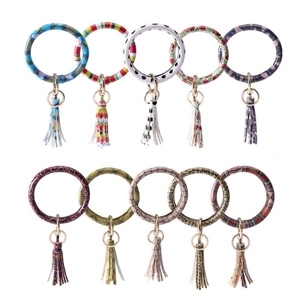 new creative pu leather tassel bracelet keychain for men women floral printed keychain for friends gift jewelry, Silver
new creative pu leather tassel bracelet keychain for men women floral printed keychain for friends gift jewelry, Silver