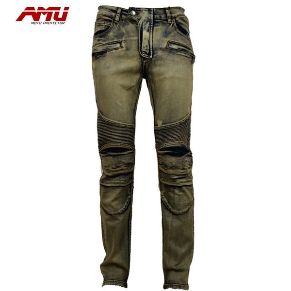 authentic amu motorcycle riding jeans locomotive racing pants fashion trend, Black;blue
authentic amu motorcycle riding jeans locomotive racing pants fashion trend, Black;blue