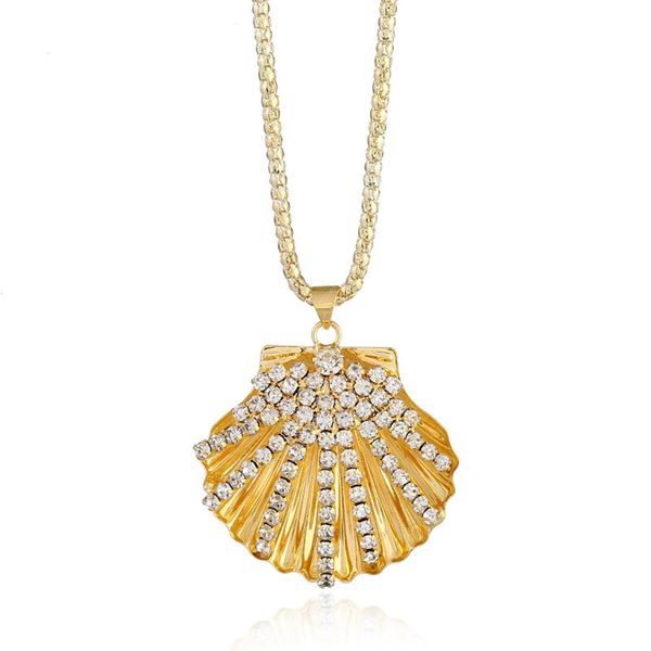 boho shell pendant fan shaped crystal sweater chain necklace white gold color ladies rhinestone artificial necklace jewelry
boho shell pendant fan shaped crystal sweater chain necklace white gold color ladies rhinestone artificial necklace jewelry