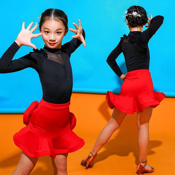 children's latin dance skirt girls dance clothes children's autumn latin costume girl competition clothing, Black;red
children's latin dance skirt girls dance clothes children's autumn latin costume girl competition clothing, Black;red