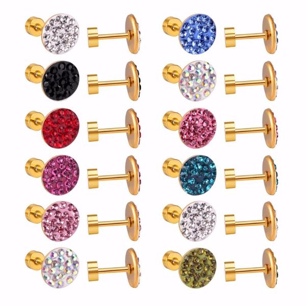 12pairs/lot wholesale colorful stone stud earrings brilliant round cz zircon stainless steel earring size 9mm, Golden;silver
12pairs/lot wholesale colorful stone stud earrings brilliant round cz zircon stainless steel earring size 9mm, Golden;silver