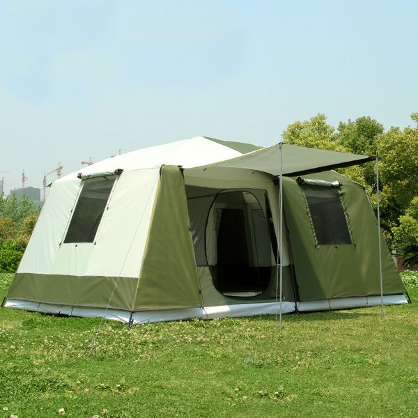 

2017 new arrival big space tent outdoor camping 10-12people luxury family/party 2room 1hall outdoor camping tent