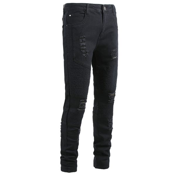 men cowboy tight trousers men's wear slim fit elasticity locomotive with holes jeans, Blue
men cowboy tight trousers men's wear slim fit elasticity locomotive with holes jeans, Blue