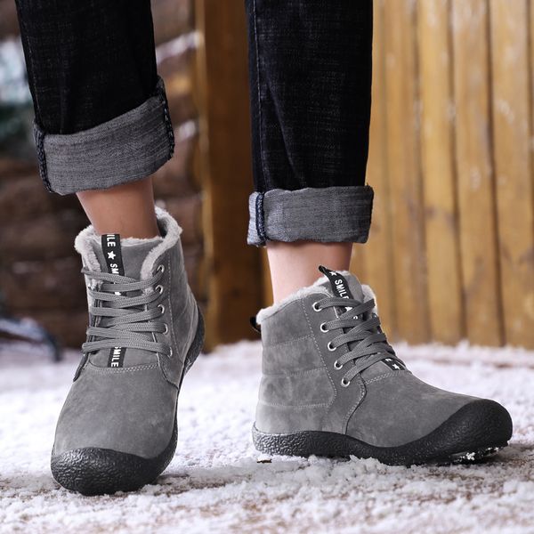 men snow boots winter plush warm ankle boots outdoor lace-up winter shoes waterproof cow suede men big size 39-48, Black
men snow boots winter plush warm ankle boots outdoor lace-up winter shoes waterproof cow suede men big size 39-48, Black