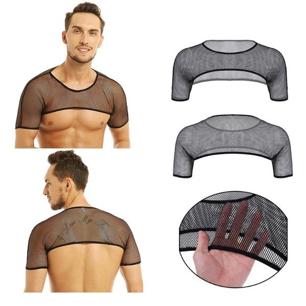 men' tank msemis harness gay mens mesh fishnet men short sleeve shoulder chest strap arneses muscle clubwear costume half, White;black
men' tank msemis harness gay mens mesh fishnet men short sleeve shoulder chest strap arneses muscle clubwear costume half, White;black