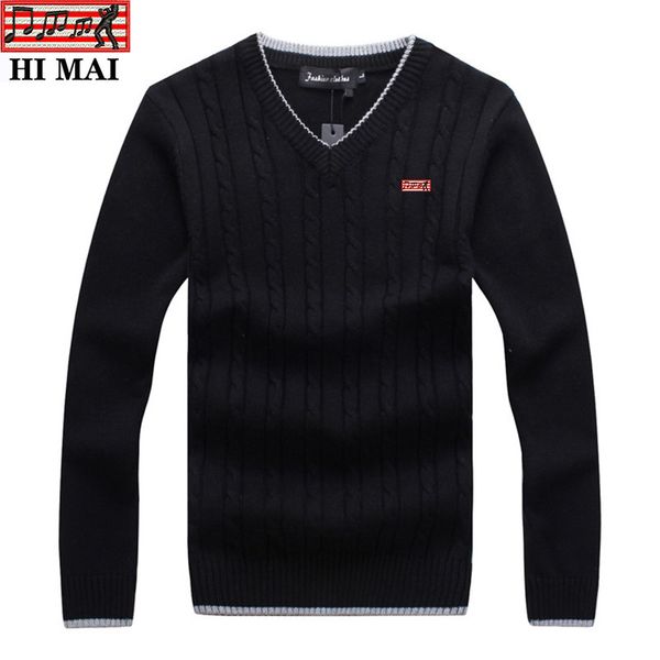 men's sweaters 100% cotton v-neck pullovers long sleeve men autumn winter solid outwear fit knitting clothing, White;black
men's sweaters 100% cotton v-neck pullovers long sleeve men autumn winter solid outwear fit knitting clothing, White;black
