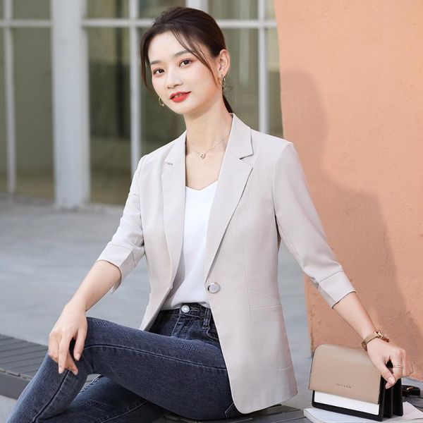 women slim blazer jackets notched collar office lady work blazers casual coats three quarter sleeve outerwear coats big size, White;black
women slim blazer jackets notched collar office lady work blazers casual coats three quarter sleeve outerwear coats big size, White;black
