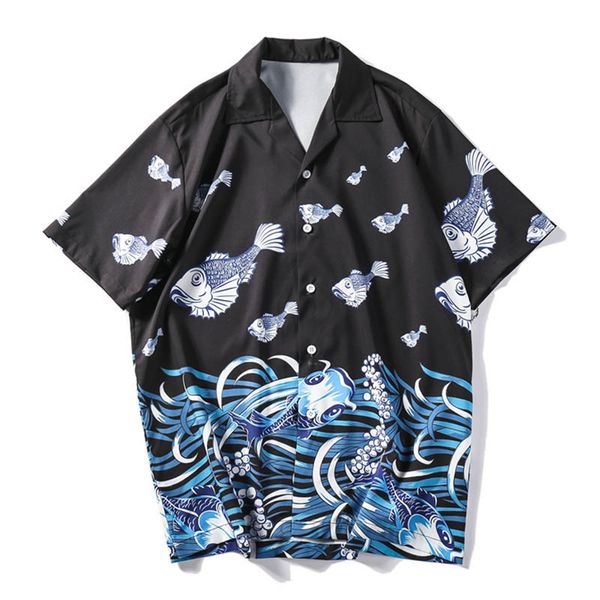 fish printed street shirts for men summer vintage men's shirts short sleeve streetwear clotihng, Black;brown
fish printed street shirts for men summer vintage men's shirts short sleeve streetwear clotihng, Black;brown