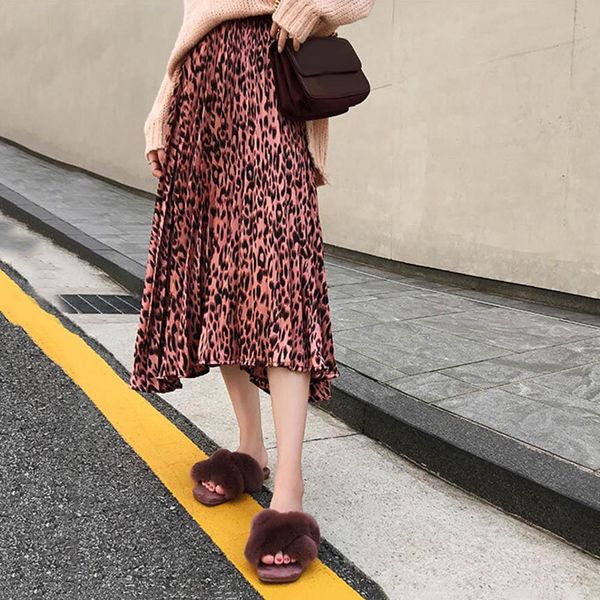 summer beach women vintage leopard print elastic waist pleated swing long skirt new, Black
summer beach women vintage leopard print elastic waist pleated swing long skirt new, Black