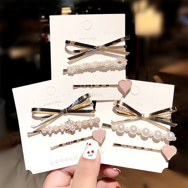 3pcs/set fashion women elegant bow pearl heart hari clips hair accessories for girls sweet hairpins hair bands female barrettes
3pcs/set fashion women elegant bow pearl heart hari clips hair accessories for girls sweet hairpins hair bands female barrettes