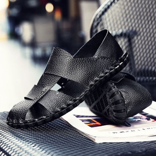 grain leather men gladiators rome style cut out soft leather mens rome sandals beach sandal, Black
grain leather men gladiators rome style cut out soft leather mens rome sandals beach sandal, Black