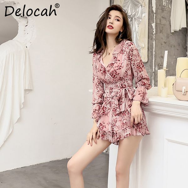 delocah women autumn bodysuits runway fashion v-neck floral printed ruffled bow tie collect waist casual vacation bodysuits, Black;white
delocah women autumn bodysuits runway fashion v-neck floral printed ruffled bow tie collect waist casual vacation bodysuits, Black;white