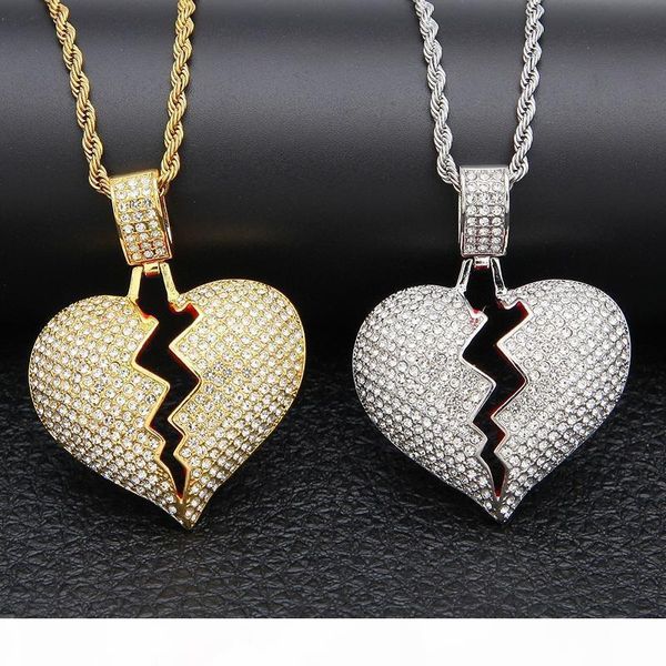 luxury designer iced out broken heart pendant necklace for mens womens new fashion hip hop necklace jewelry gold hiphop necklaces, Silver
luxury designer iced out broken heart pendant necklace for mens womens new fashion hip hop necklace jewelry gold hiphop necklaces, Silver